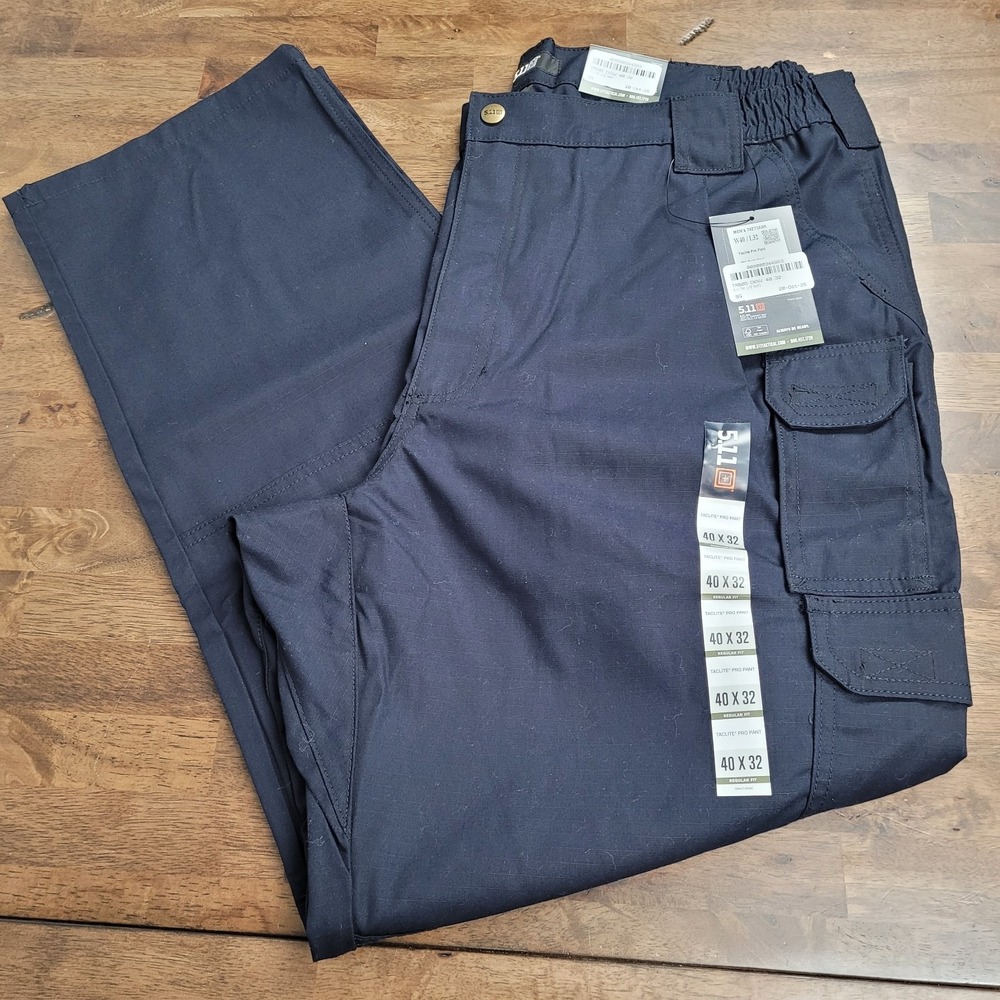 5.11 Tactical Taclite Pro Pants Men's 40x32 Black Cargo Work NWT